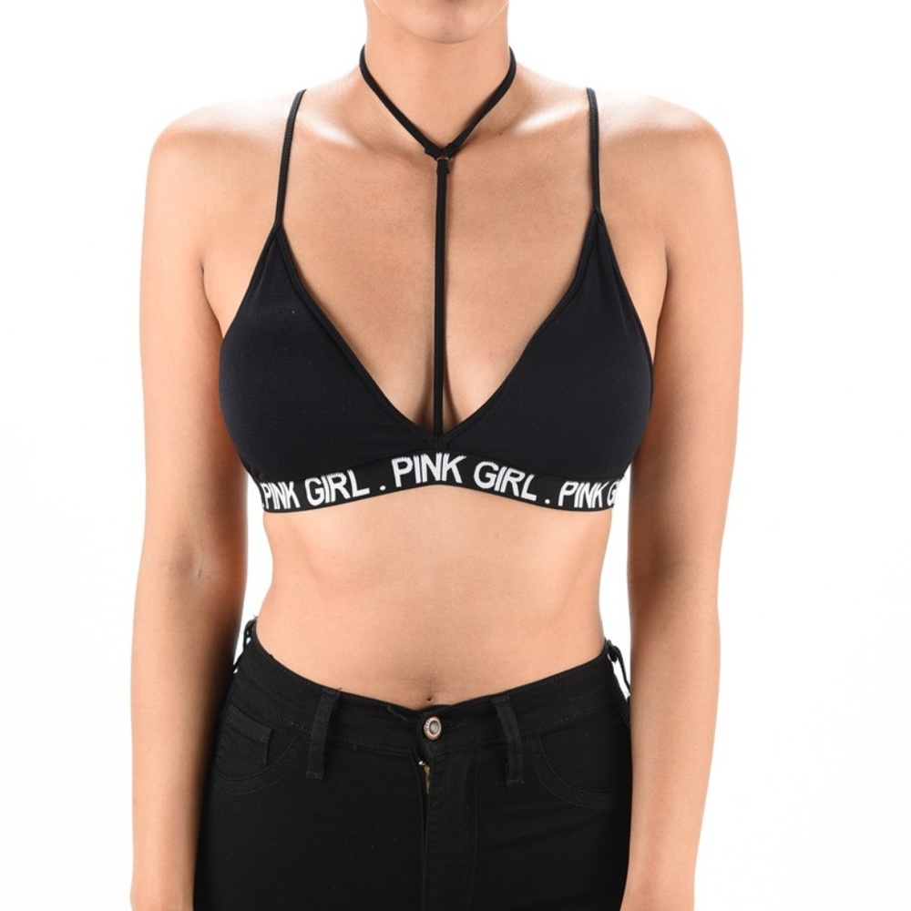 Pink girl logo Bra
